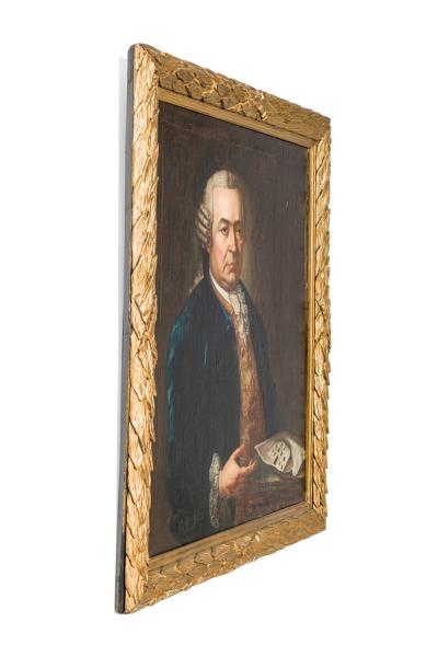 American Country Man in Blue Coat Portrait