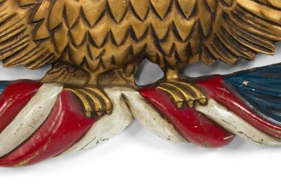 American Country Painted Eagle and American Flag