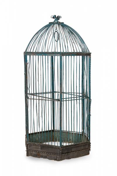 American Country Painted Metal Outdoor Birdcage