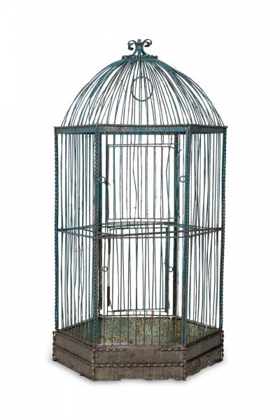 American Country Painted Metal Outdoor Birdcage