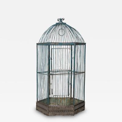 American Country Painted Metal Outdoor Birdcage