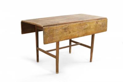 American Country Rustic Pine Wood Drop Leaf Dining Table