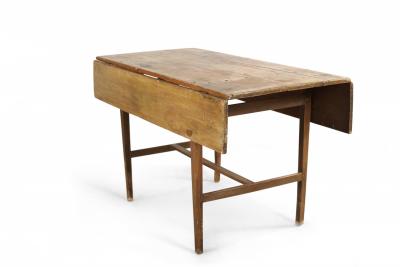 American Country Rustic Pine Wood Drop Leaf Dining Table