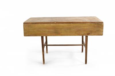 American Country Rustic Pine Wood Drop Leaf Dining Table