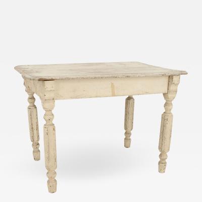 American Country Rustic White Painted Dining Table