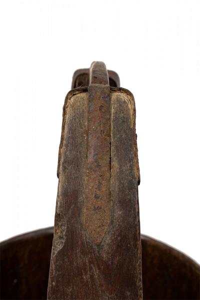American Country Rustic Wooden Plank and Iron Barrel Basket Umbrella Stand
