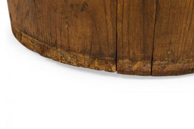 American Country Rustic Wooden Plank and Iron Barrel Umbrella Stand