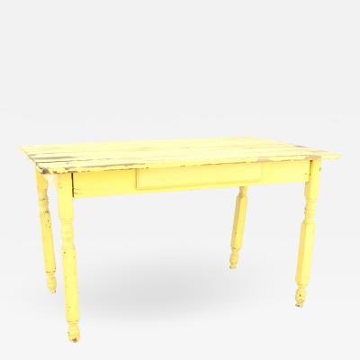 American Country Rustic Yellow Painted Dining Table