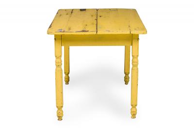 American Country Rustic Yellow Painted Dining Table