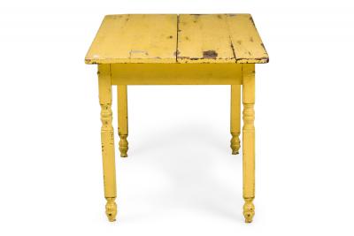 American Country Rustic Yellow Painted Dining Table