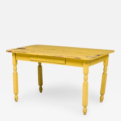 American Country Rustic Yellow Painted Dining Table