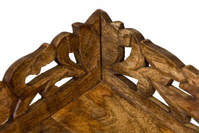 American Country Style Carved Wooden Tray Top Collapsible Table