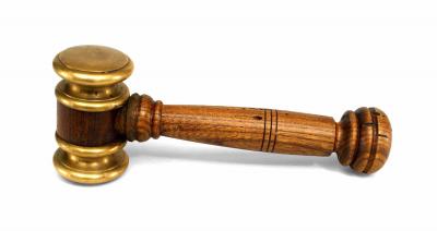 American Country Style Wood and Brass Gavel