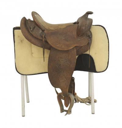 American Country Western Leather Horse Saddle and Blanket