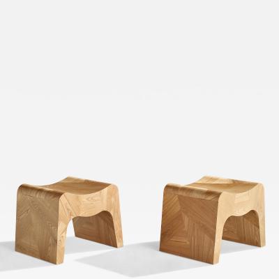 American Designer Stools in Oak USA 1980s