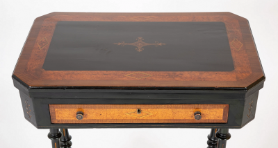 American Eastlake Ebonized Gilt Incised Game Table