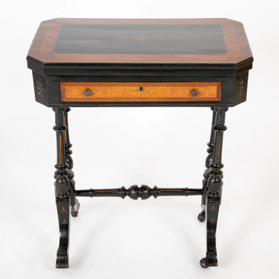American Eastlake Ebonized Gilt Incised Game Table