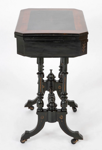 American Eastlake Ebonized Gilt Incised Game Table
