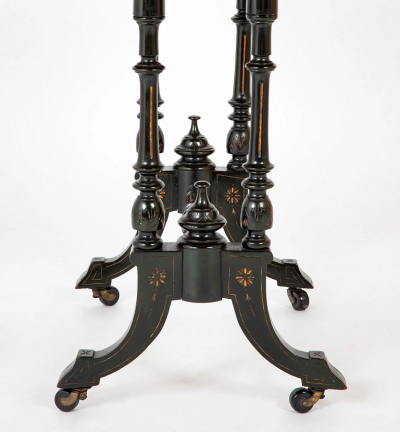 American Eastlake Ebonized Gilt Incised Game Table