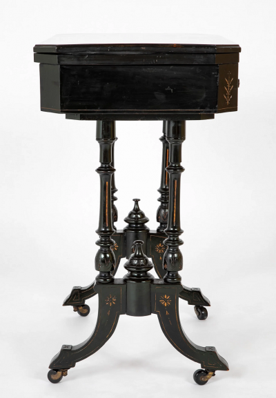 American Eastlake Ebonized Gilt Incised Game Table