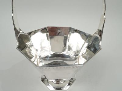 American Edwardian Modern Regency Sterling Silver Basket