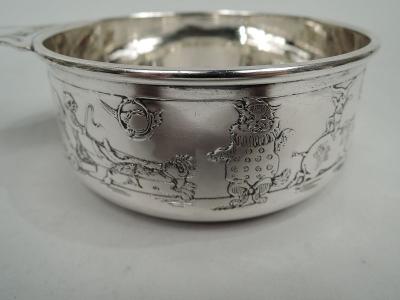 American Edwardian Sterling Silver Porringer with Circus Animals