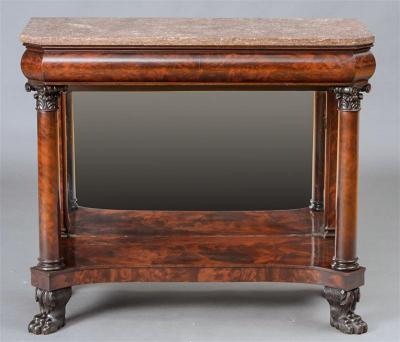 American Empire Carved Mahogany Pier Table