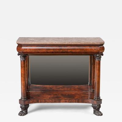 American Empire Carved Mahogany Pier Table