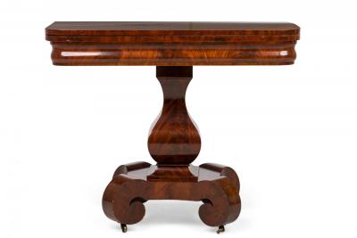 American Empire Expanding Rectangular Wood Side Table with Mahogany Veneer