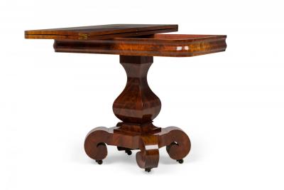 American Empire Expanding Rectangular Wood Side Table with Mahogany Veneer