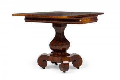 American Empire Expanding Rectangular Wood Side Table with Mahogany Veneer