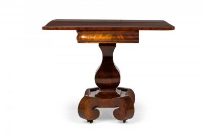 American Empire Expanding Rectangular Wood Side Table with Mahogany Veneer