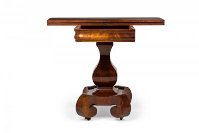 American Empire Expanding Rectangular Wood Side Table with Mahogany Veneer