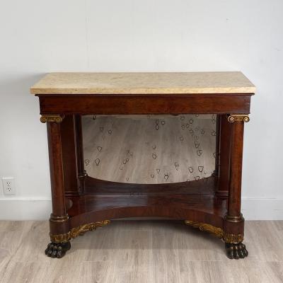 American Empire Mahogany Console Table Circa 1830