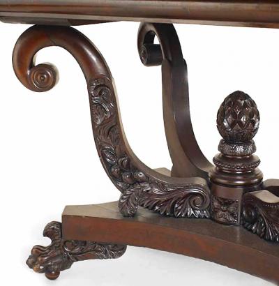 American Empire Mahogany Flip Top Console Table
