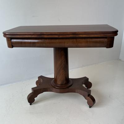 American Empire Mahogany flip top Game table 