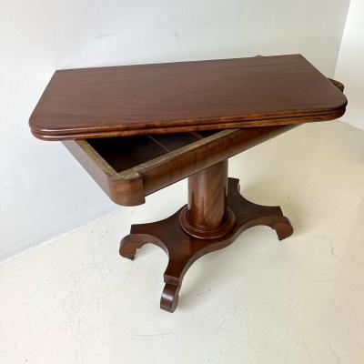 American Empire Mahogany flip top Game table 