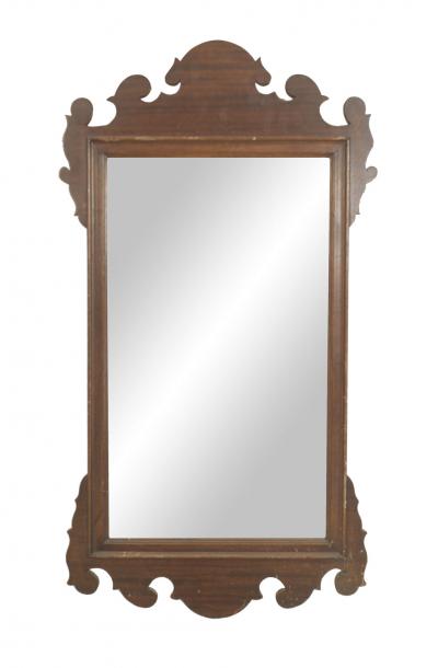 American Empire Shaped Mahogany Wall Mirror