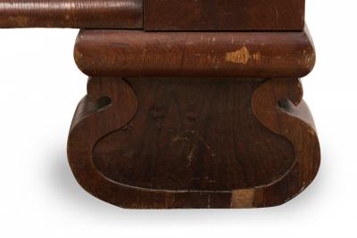 American Empire Style Mahogany and Beige Red and Green Striped Upholstery Sofa