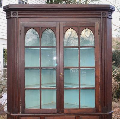 American Federal Cherrywood Corner Cupboard