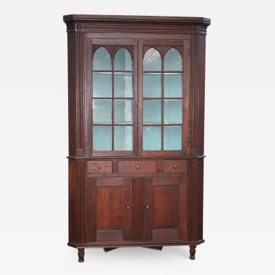 American Federal Cherrywood Corner Cupboard