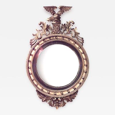 American Federal Gilt Carved Convex Mirror