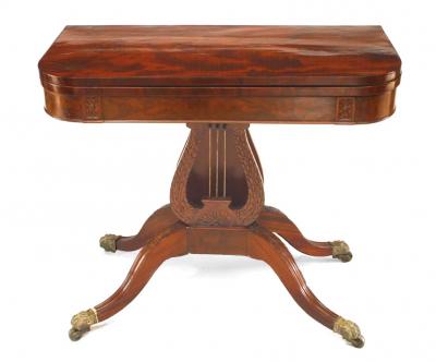American Federal Mahogany Flip Top Console Table