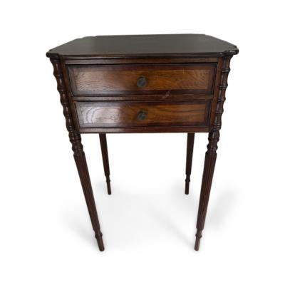 American Federal mahogany 2 drawer end table