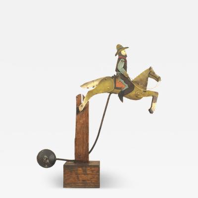 American Folk Art Mechanical Cowboy Decoration