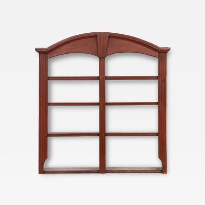 American Folk Art Red Painted Hanging Wall Mounted Shelf 19th century