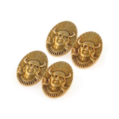 American Gold Indian Portrait Cuff Links