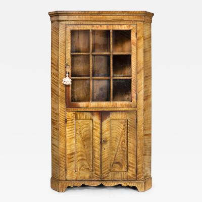 American Grain Painted Corner Cabinet Cupboard New England circa 1805