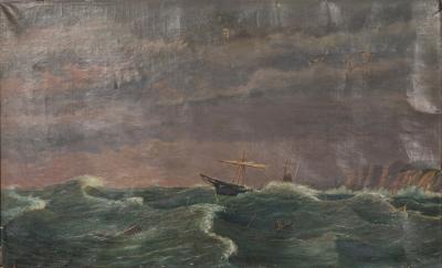 American Heavy Seas Ship Painting