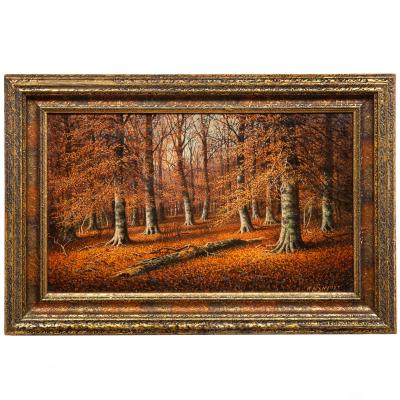 American Landscape Painting of Beech Woods in Autumn by William Snyder